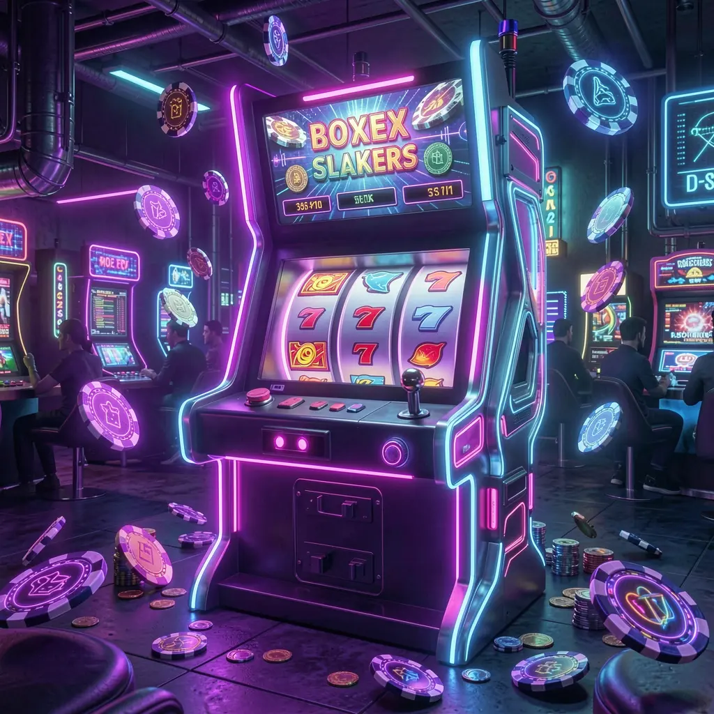 High tech slot machine with glowing reels and flying coins showcasing the premium online casino experience of FFVIP88 for players in the Philippines